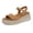 Brown, variant on Womens Platform Espadrille Wedge Sandals Open Toe Adjustable Ankle Strap Comfortable Flatform Sandals