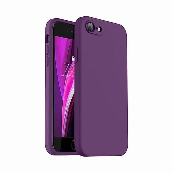 ccwmincc for iPhone SE Case 2022/3rd/2020,iPhone 8/7 Case, Upgraded Liquid Silicone with [Flat Edges] [Camera Protection] [Soft Anti-Scratch Microfiber Lining] Phone Case for iPhone SE - Grape