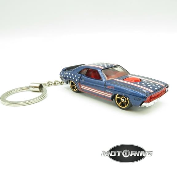 Keychain 1971 '71 Dodge Challenger Purple Star Car Rare 1:64 Diecast Key Ring