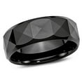 thumbnail image 1 of Mens Chisel 8mm Faceted Black Ceramic Wedding Band Ring, 1 of 6