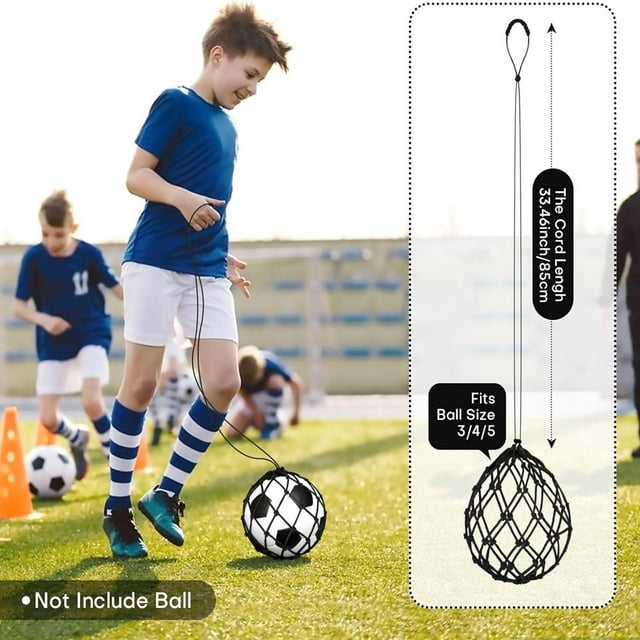 HLONK 5Pcs Soccer Practice Equipment Soccer Kick Trainer Football Kick Trainer Net for Kick Practice Training Aid Soccer Return Soccer Training Equipment Help Juggling for Ball Sizes 3