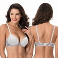 thumbnail image 6 of Curve Muse Women's Plus Size Perfect Shape Add 1 Cup Push Up Underwire Bras-2PK-Dapple Grey Print,Cream-38DD, 6 of 7