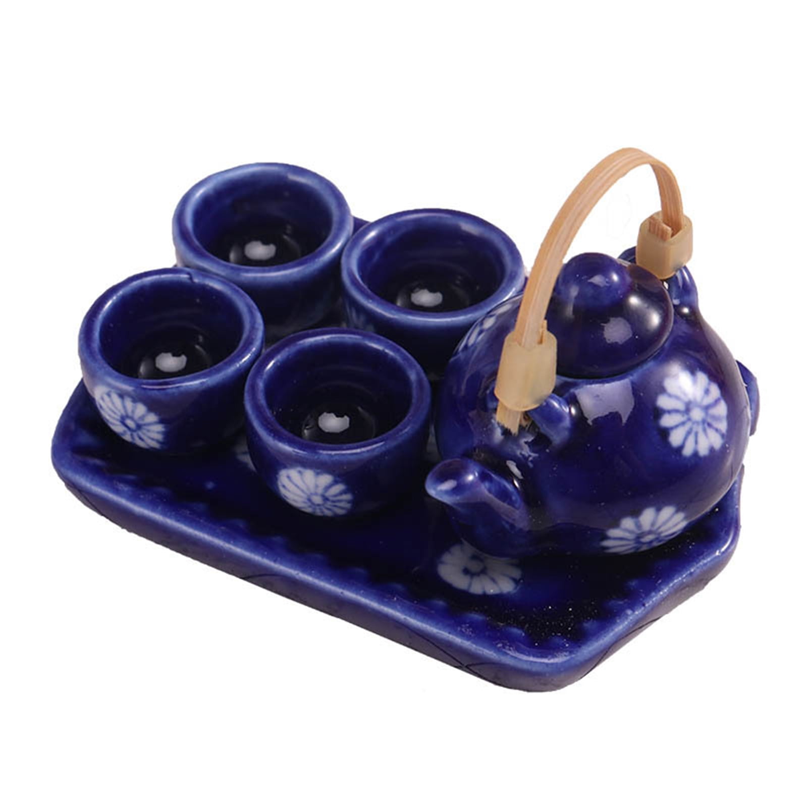 Mini Teapot Sets 1/12 Scale Miniature Dollhouse Tea Sets - Decorative  Ceramics Tea Cup Japanese Style Porcelain Tea Kit Dollhouse Accessories for