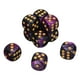 thumbnail image 1 of Paquete de 10 dados estándar de 6 caras, set de dados mini poliedros de acrílico de 2 colores para juegos de mesa o aprendizaje matemático, púrpura y negro/punto dorado, 1 of 6