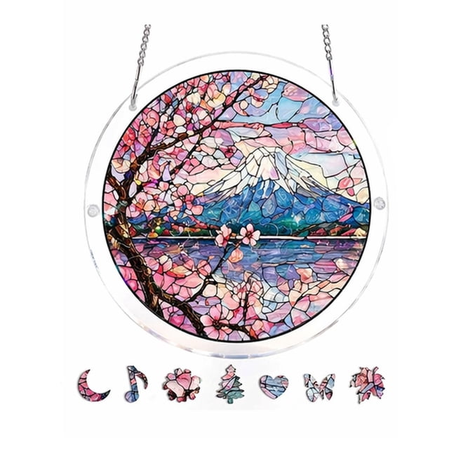 Acrylic Puzzles Sun Catcher Window Hanging, Sun Catcher Stained Glass Acrylic Puzzle Decoration for Women Men Mom Birthday Gift Home Decor, Suns Catchers Kits for Adults