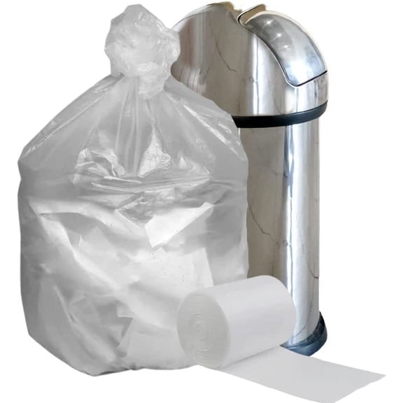 Plasticplace 55-60 Gallon Trash Bags │ 12 Microns │ Clear High Density Garbage Can Liners │ 43" x 48" (150 Count)