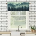 thumbnail image 3 of Rustic Nature Forest Window Curtain Valance Misty Forest Green Fog Woodland Rod Pocket Window Valance for Living Room Bathroom Bedroom Kitchen 54 by 18 in, 1 Panel, 3 of 6