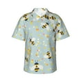 thumbnail image 2 of Goofa Bees Hawaiian Shirt for Men, Unisex Summer Beach Casual Short Sleeve Button Down Shirts,Aloha Tropical Floral print shirt-XX-Large, 2 of 9