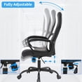 thumbnail image 5 of Dkelincs Gaming Chair Adjustable Game Chair PU Leather Computer Chair High Back Office Desk Chair with 360 Rolling Wheels & Lumbar Support for Teen, White, 5 of 7