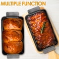 thumbnail image 6 of Meatloaf Pan with Drain Tray, Nonstick Baking Loaf Pan with Insert 9 x 5 Inches Loaf Pans for Baking Bread and Meat, 2-Piece Set, Black, 6 of 7