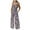Purple, variant on WREESH Womens Jumpsuits Fashion Elastic Waist Loose Printing Sleeveless Pockets Wide Leg Long Pant Jumpsuit Yellow
