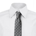 thumbnail image 2 of Abstract Necktie, Monochrome Stars and Lines, Dress Tie, 3.7", Dark Grey and White, by Ambesonne, 2 of 3