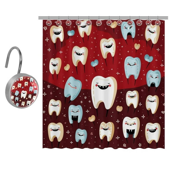 Teeth Shower Curtain for Bathroom
