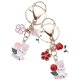 thumbnail image 2 of 2pcs Bunny Keychain Bag Charm Pendant Flower Keyring Backpack Hanging Pendant, 2 of 2