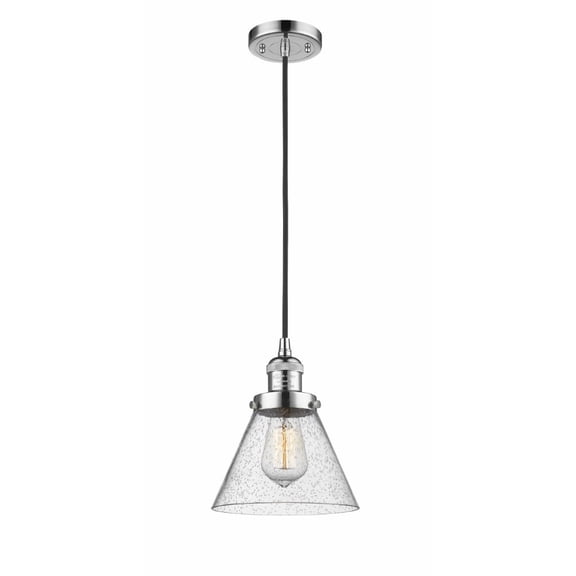 201C-PC-G44-LED-Innovations Lighting-Large Cone-3.5W 1 LED Mini Pendant in Industrial Style-8 Inches Wide by 10 Inches High   Polished Chrome Finish