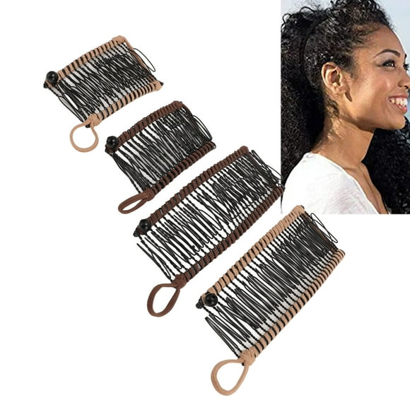 Women Adjustable Banana Hair Clip, 4pcs Vintage 20 Teeth Banana Hair Clip for Wavy Hair