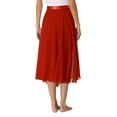 thumbnail image 4 of ZALDITA Women's Sheer Ballet Dance Wrap Skirts Lace-Up Lyrical Ballroom Dancing Long Skirt Red One Size, 4 of 7