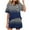 Navy womens sets, variant on ABPWLY 2 Piece Sets for Women Lounge Sets for Women Fashion Striped Print Short Sleeve Pocket Tops and Shorts Outfits Summer Loungewear Sets Women Winter Outfits