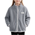 thumbnail image 2 of Mifsaly Boys Girls Fleece Jacket Full Zip Stand Collar Warm Winter Coat with Pockets Kids Everyday Casual Cozy Thermal Outerwear, 2 of 9