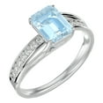thumbnail image 2 of SuperJeweler 1 3/4 Carat Emerald Shape Aquamarine and Diamond Ring In Sterling Silver For Women, 2 of 5