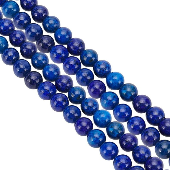 about 60 Pcs Natural Lazuli Beads 6mm Natural Gemstone Beads Loose Rock Beads Natural Stone Spacer Beads for DIY Bracelet Necklaces Jewelry Making DIY