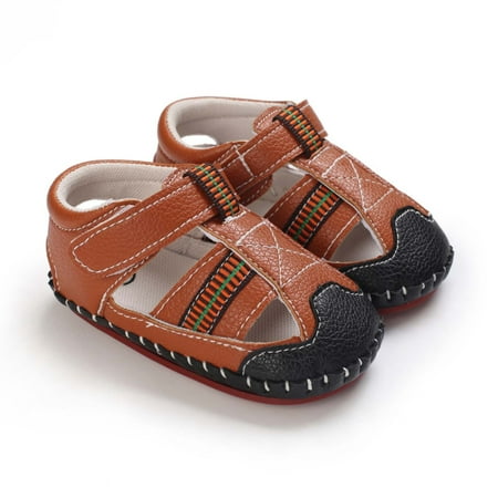 

Baby Boy Girl Summer Infant Squeaky Sandals Premium Rubber Sole Closed-Toe Non-Slip Shoes Toddler First Walkers