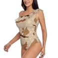thumbnail image 3 of Yiaed Cartoon Squirrel Print Women One Piece Swimsuits Tummy Control One Shoulder Bathing Suits Pattern Ruffle Swimwear-Small, 3 of 8