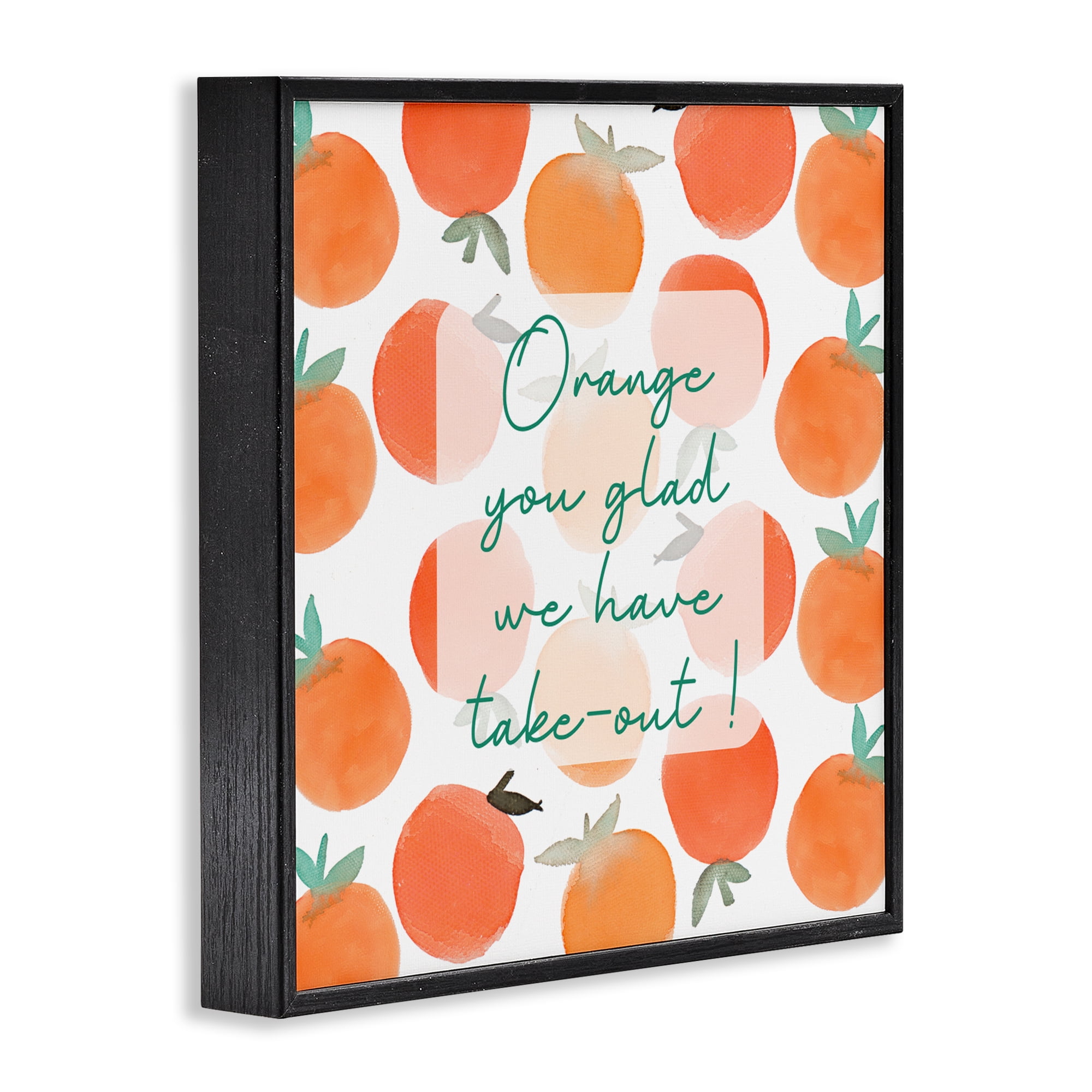 Stupell Industries Orange You Glad Black Framed Giclee Art, design by Emily Navas