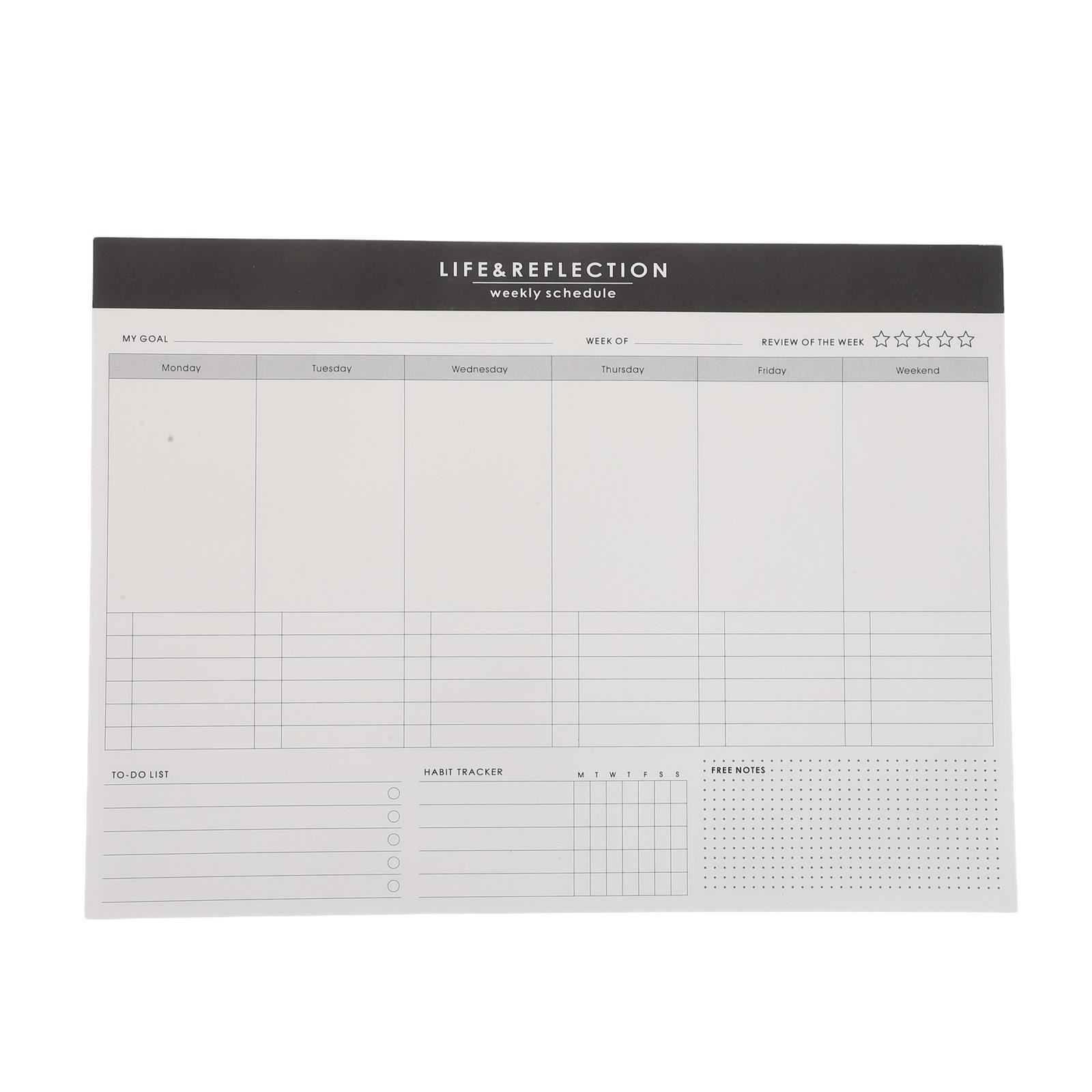 TABLZONE Weekly Planner Notepad Writable Paper for Work Task Management and Goal Tracking White