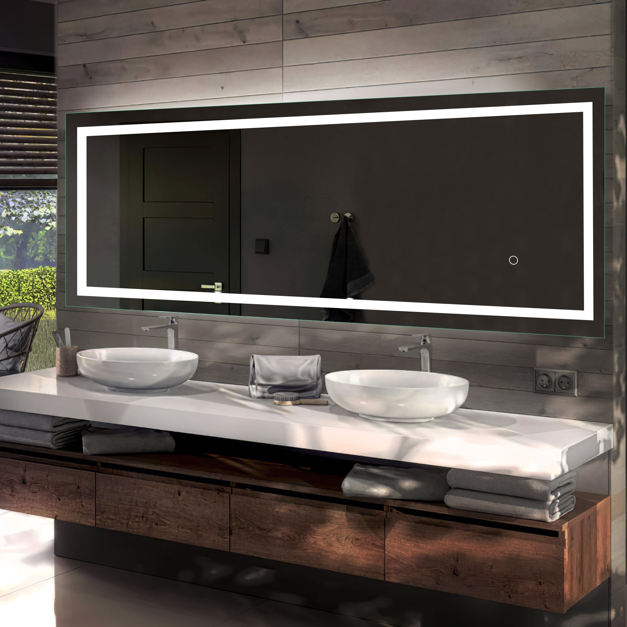 LED Full-Length Mirror Standing Mirror 63"x16",White