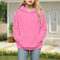 thumbnail image 2 of Staki Kids Hoodies Toddler Sweatshirt Girls Cotton Pullover Hoodie Casual Kids Long Sleeve Solid Fall Winter Hooded Tee Tops Blouse (Pink,13-14 Years), 2 of 6
