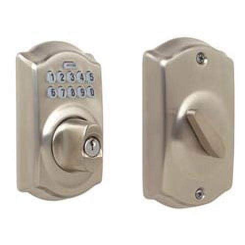 BE365CAM619 12-321 10-116 KD Camelot Keypad Deadbolt - Satin Nickel