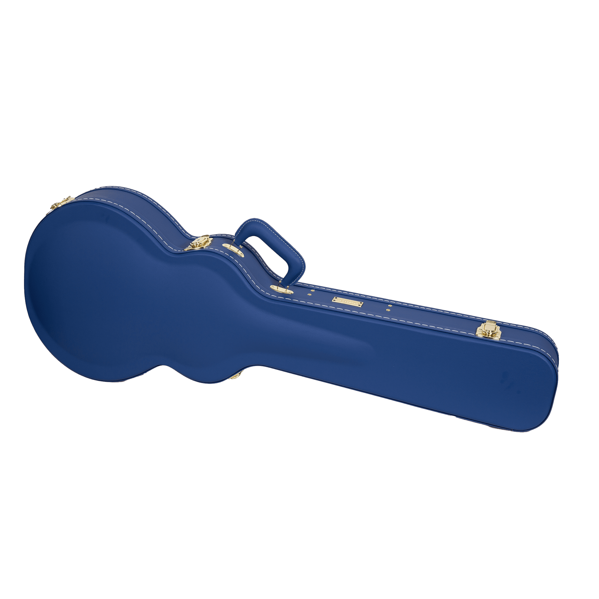 Crossrock Wooden Guitar Case -Fits Les Paul Electric Guitars -Vintage Hardware, Sponge Lining, Metal Feet, Storage Space-Vibrant Blue