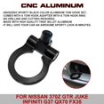 thumbnail image 4 of Xotic Tech JDM Sport Track Racing Style CNC Aluminum Screw-on Tow Hook Front Rear Bumper Compatible With Mitsubishi Lancer Evolution or Nissan GT-R R35 370Z Juke Infiniti G37/Q60 FX35 (Black), 4 of 8