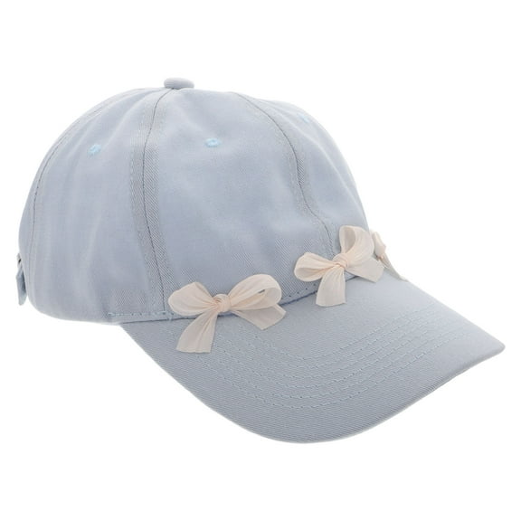 WHAMVOX Fashionable Women'S Baseball Cap With Bow Tie Wide Brim Sun Protection Cap Comfortable Fabric Hat For Outdoor Sports And Casual Wear