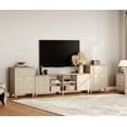 thumbnail image 2 of WAMPAT 3-in-1 TV Stand with Cabinets and Drawers, Modern Wood Entertainment Center Media Console for 75+ inch TVs, Light Oak, 2 of 8