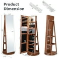 thumbnail image 2 of Gymax Rotating Mirrored Jewelry Cabinet with Mirror Storage Shelves Brown, 2 of 9