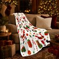 thumbnail image 3 of Traditional Santa Holiday Repeating Pattern Retro Cartoon Cheerful, Festive Holiday Scene, Warm Flannel Blanket for Living Room and Family Room, Art Lovers Christmas Gift, Festive Home Decor, 3 of 8