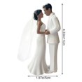 thumbnail image 2 of Jiibva Wedding Couple Figurine, Wedding Cake Topper Cake Decoration Couple Figurine Ornament for Anniversary Engagement Decoration Car Ornaments Valentine's Day, 2 of 7