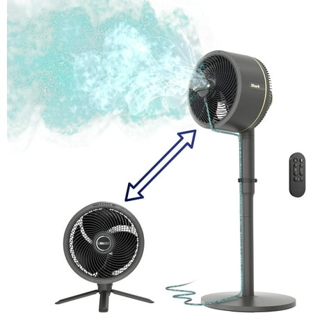 FlexBreeze Pedestal & Tabletop, Indoor & Outdoor, Portable, Oscillating Fan with Remote, Quiet, Powerful, Corded & Cordless with InstaCool Misting Attachment, FA222