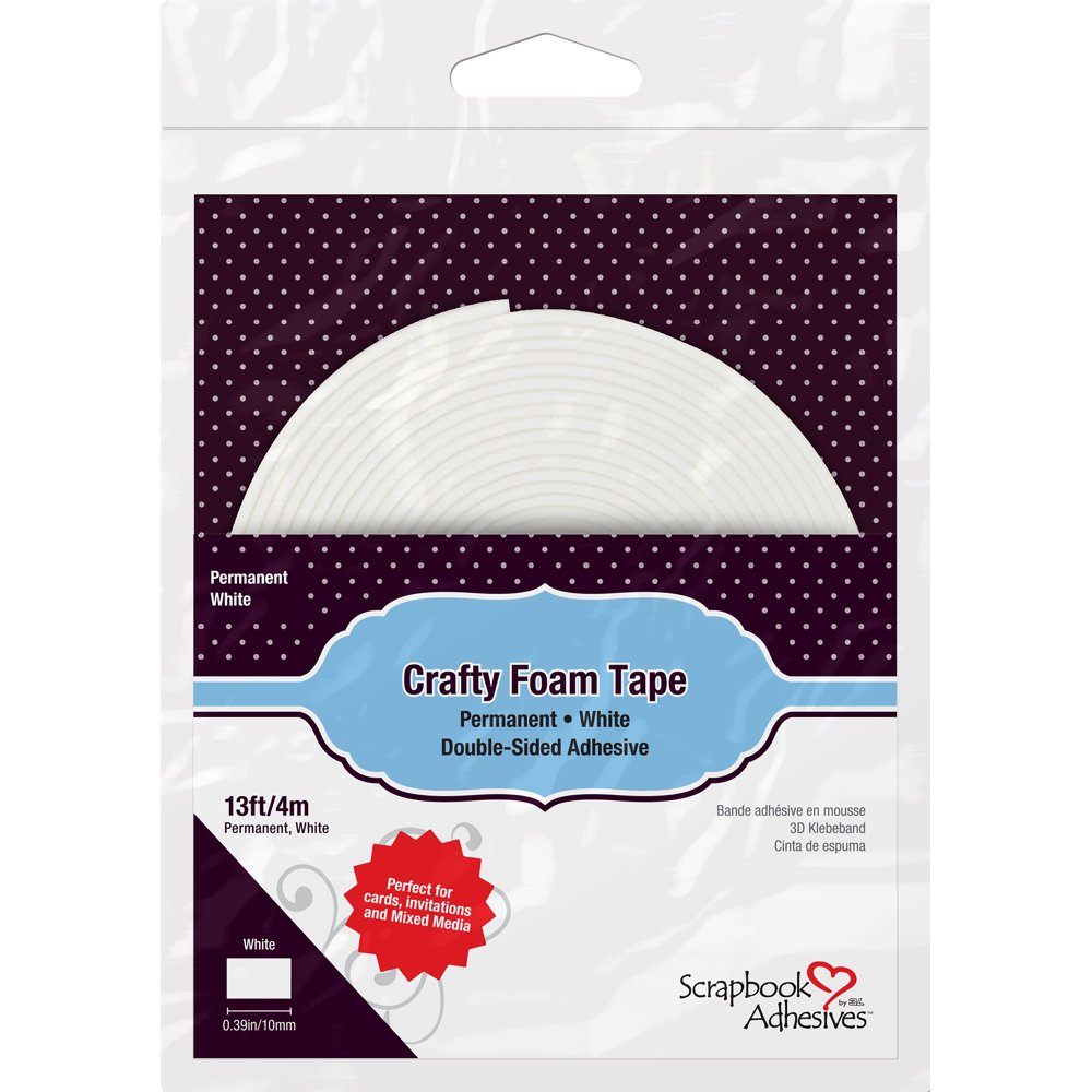 Scrapbook Adhesives Crafty Foam Tape Roll White, .375"X13' Walmart