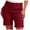 ZA-Red, variant on CFLVAEK Twill Shorts for Women with Pockets Dressy Casual Elastic Waist Short Pants Solid Color Slim Shorts Summer Vacation Lounge Shorts Khaki XXL