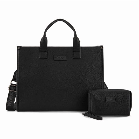 Wrangler Laptop Tote Bag for Women,15.6inch Carry All Work Laptop BagTote Bag with Water Bottle Bag Holder Nurse Bag Travel Essentials,Black