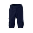 thumbnail image 4 of Men Casual Shorts, Elastic Waist Solid Pockets Straight Loose Shorts, 4 of 6