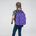 thumbnail image 5 of Naloa blue Skull purple flower1 Print Lightweight DayBackpack Suitable for school, work, shopping, travel, etc., 5 of 5