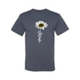 thumbnail image 2 of Wild Bobby, Jesus Flower Script Inspirational/Christian Men Graphic Tee, Vintage Heather Blue, Large, 2 of 6