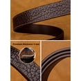 thumbnail image 3 of Catelles Brown Textured Leather Men's Belt Stainless Steel Pin Buckle Design Commuter Versatile Gift Box Set&For waist 52 Width 1.5in(3.8cm), 3 of 9
