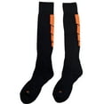 thumbnail image 3 of Lian Style Men's 1 Pair Knee-high Athletic Sports Socks 0025 M(Black w/ Orange Stripes), 3 of 4
