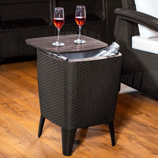 Mesa Hielera Enfriador Cooler Table Jardin Y Exteriores Wengue
