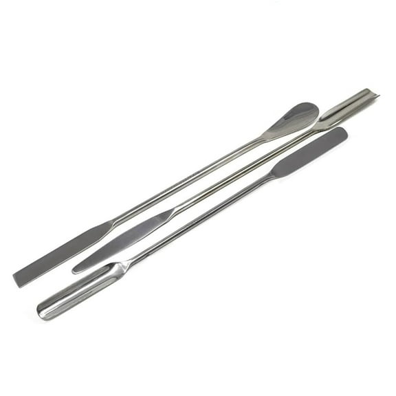 Multipurpose Mini Micro Spoon Lab 3 Pcs Spatulas Double Ended Stainless Steel Round Tapered Square Ends For Measuring & Stirring